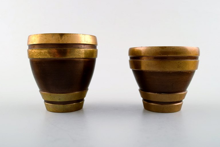 Cawa art deco vases in bronze, approx. 1940sDanish design.