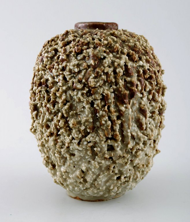 Rörstrand / Rorstrand Gunnar Nylund "Chamotte" vase.Hedgehog vase.