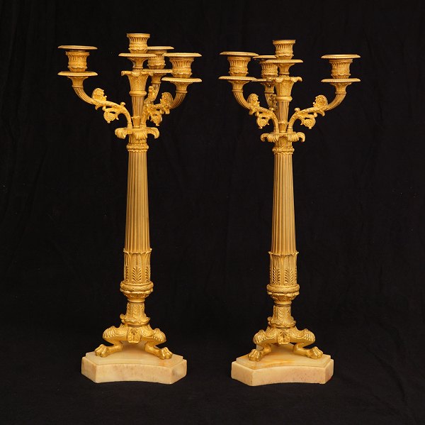 A pair of large Bronze candelabra. France circa 1860. H: 55cm