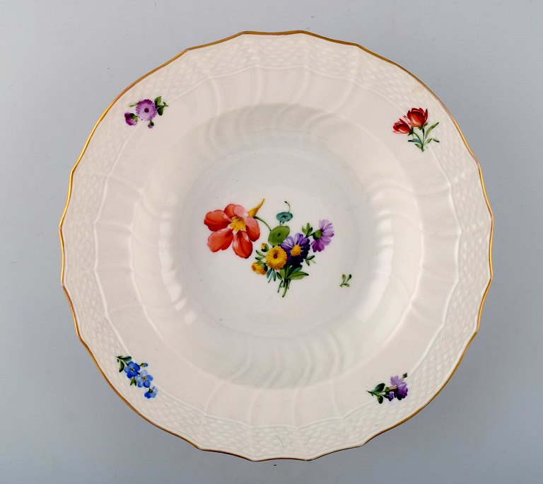 Royal Copenhagen Saxon Flower, 6 large soup dishesDecoration Number 493/1614.