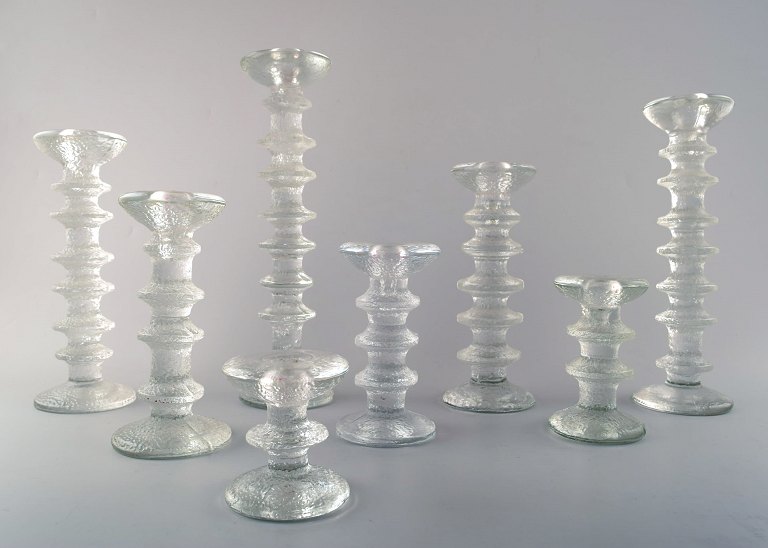 8 Iittala Festiva candlesticks, Design: Timo Sarpaneva.
