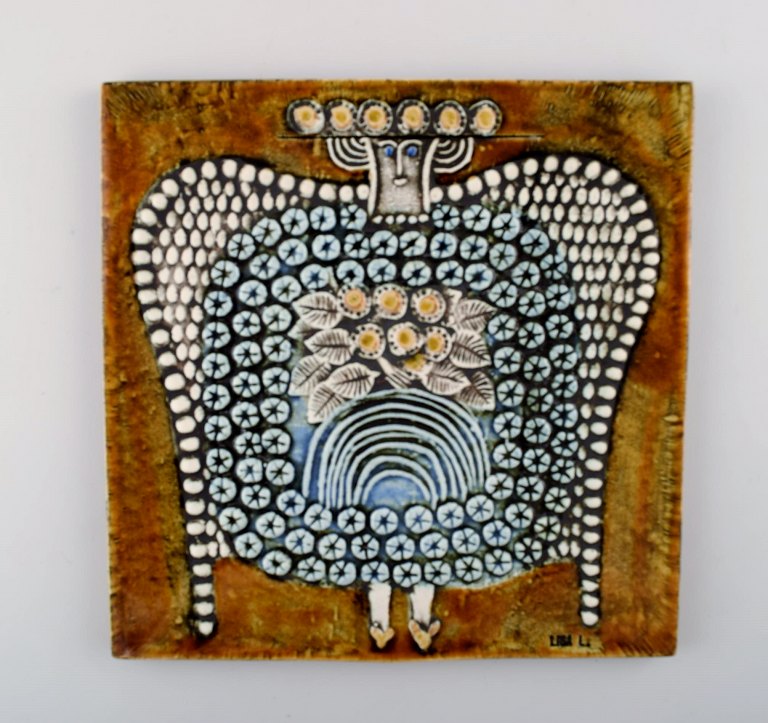 LISA LARSON (1931 -) for Gustavsberg, vægplakette, stentøj, retro. 