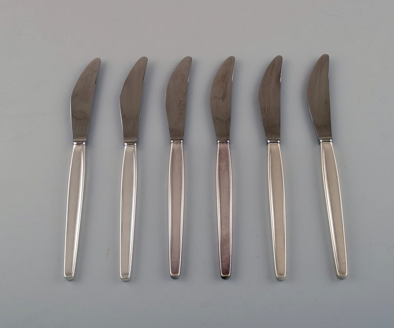Georg Jensen Sterling Silver Cypress 6 Dinner Knifes.