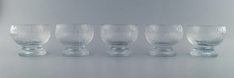 5 glas Iittala Ultima Thule glas-service, moderne finsk glas, designet af Tapio Wirkkala.