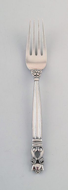 Georg Jensen "Acorn" small lunch fork in Sterling Silver.10 pcs. in stock.