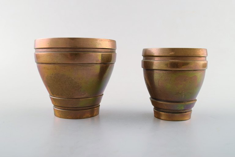 Cawa art deco vases in bronze, approx. 1940 sDanish design.