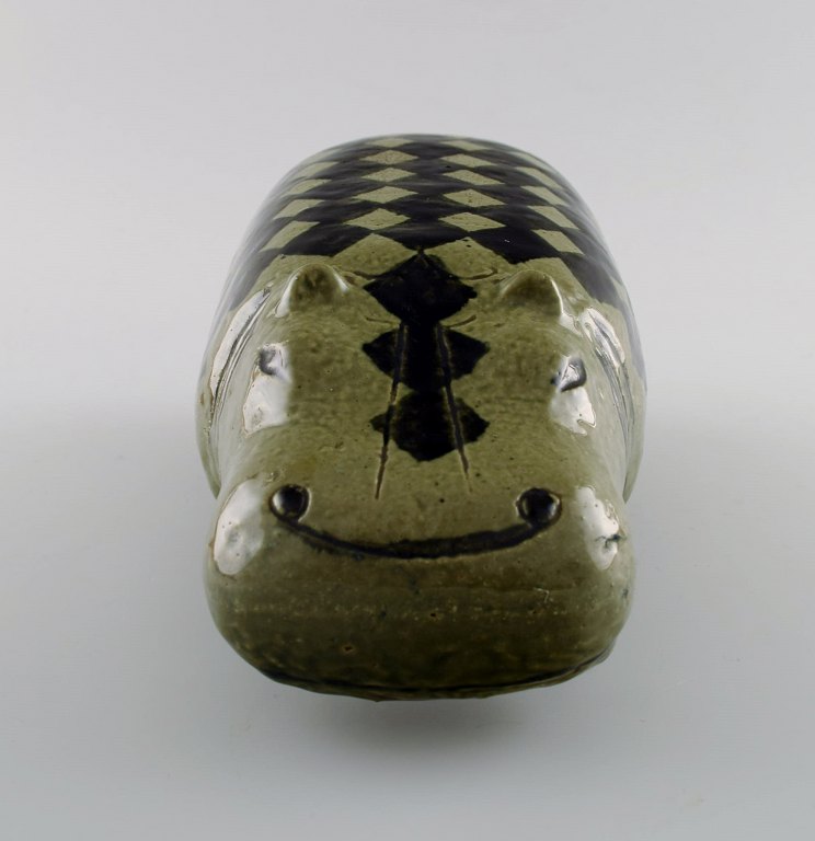 Lisa Larson for Gustavsberg. Rare hippo in ceramics.