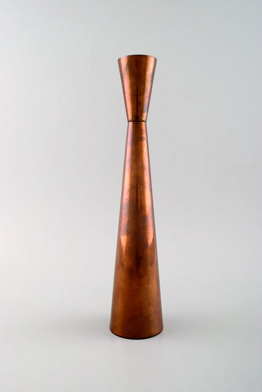 E. Dragsted. Denmark. Modernist candlestick in copper.