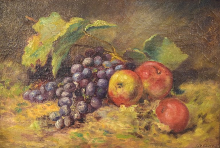 A. Nilsson Sweden: Still life with fruits. Oil on canvas.