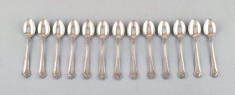 Cohr, Denmark Saxon flower silver cutlery. Coffee spoon.12 pieces in stock.
