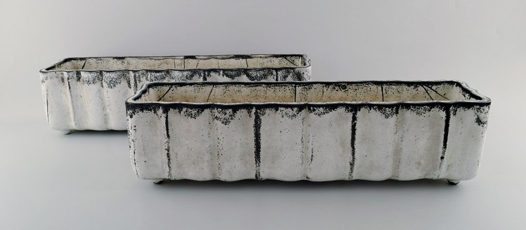 Kähler, Denmark, A pair of large glazed jardinieres / flowerpot holders, 1930 s.