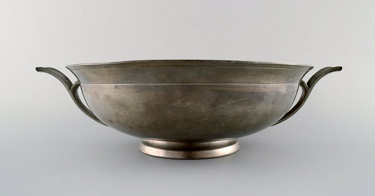 Just Andersen large art deco pewter bowl with handles.