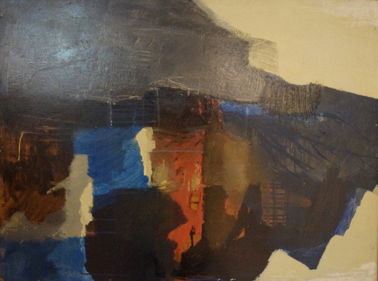 Eric Göran Gustavsson. Svensk kunstner. Olie på plade. 