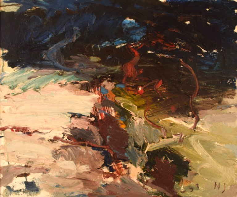 Nils Johansson. Swedish artist. Oil on canvas. "Beach Vegetation"