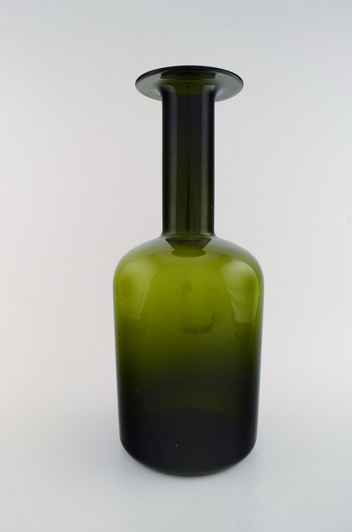 Holmegaard huge vase/bottle, Otto Brauer. Bottle green.