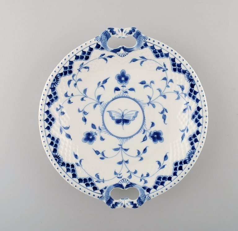 Bing & Grøndahl / B&G, Sommerfugl. Rundt fad med hanke.