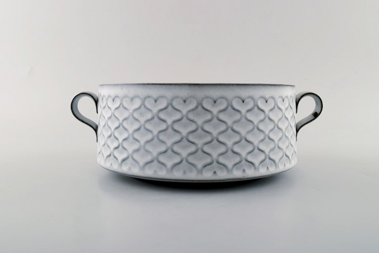 Bing & Grøndahl nummer 312 skål med hanke. B&G Grå Cordial Quistgaard Nissen Kronjyden stentøjsstel. 