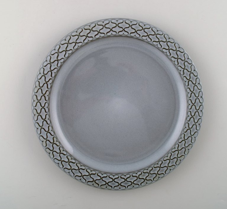 Bing & Grondahl number 325. Set of 14 dinner plates.B & G Grey Cordial Quistgaard Nissen Kronjyden stoneware.