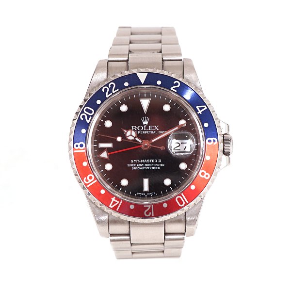 Rolex GMT II ref. 16710 Pepsi. Verkauft am 24.10.2000. Wird mit Box und Zertifikat geliefert. D: 40mm