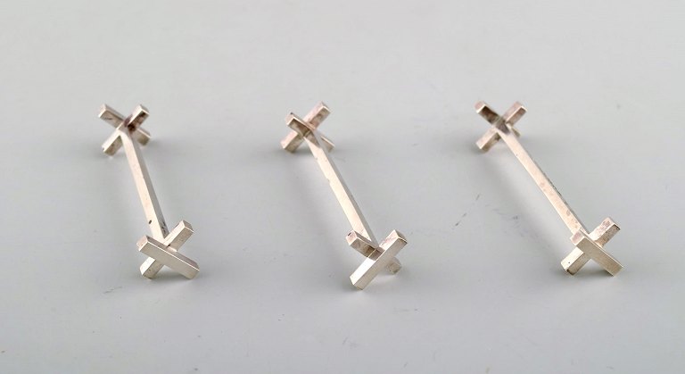 WIWEN NILSSON Lund, Sverige (f. 1897, d. 1974). To sjældne knivblokke i sterlingsølv.