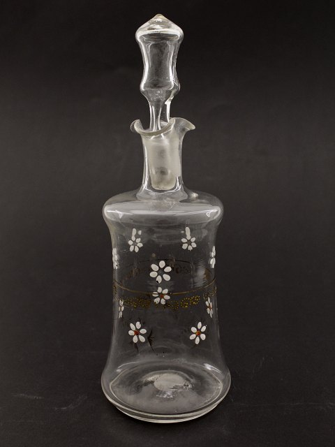 Decanter 24 cm. with enamel painted flowers