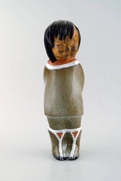 Vicke Lindstrand for Upsala-Ekeby.Ceramic figure, Greenlandic girl.