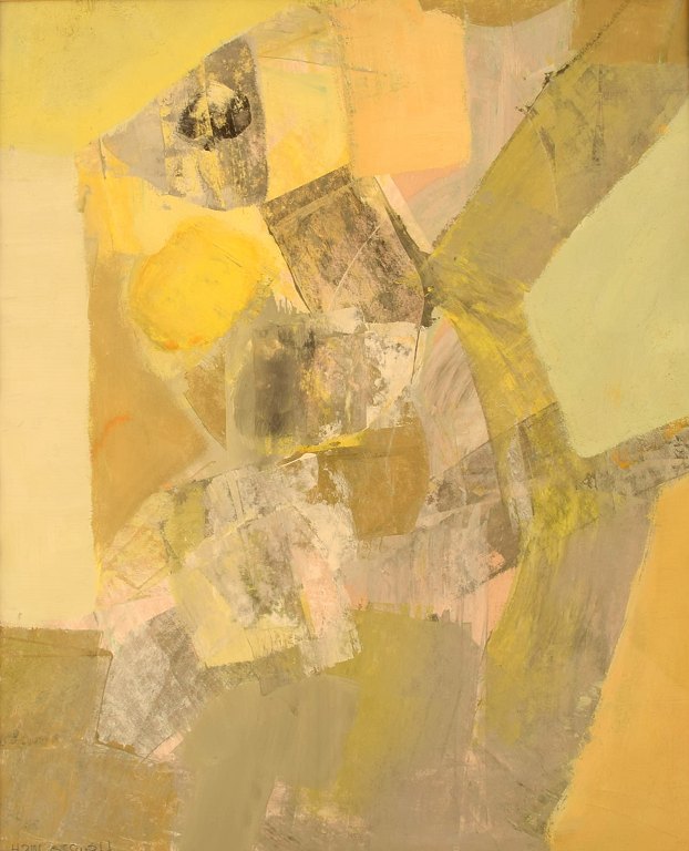 Hans Osswald. Svensk kunstner. Akryl på papir. Dateret 1962.