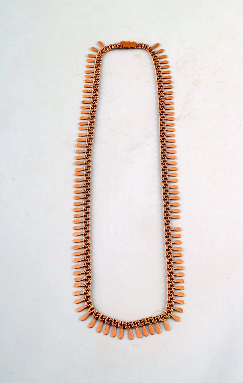 Svensk guldsmed. Bismarck halskæde i 14 karat guld. Midt 19-tallet.