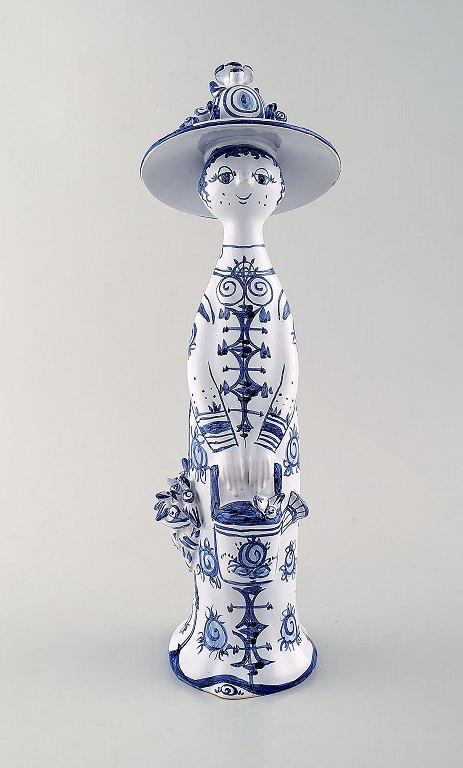 Bjørn Wiinblad unik keramik figur. "Sommer" i blå "Årstiderne". 2012.