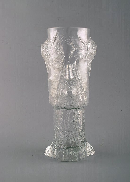 Eugen Montelin for Reijmyre glas. "Björkstubbe" vase i klart kunstglas. Dateret 
1974.
