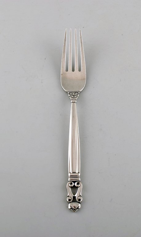 Georg Jensen "Acorn" dinner fork in sterling silver. Two pieces in stock.