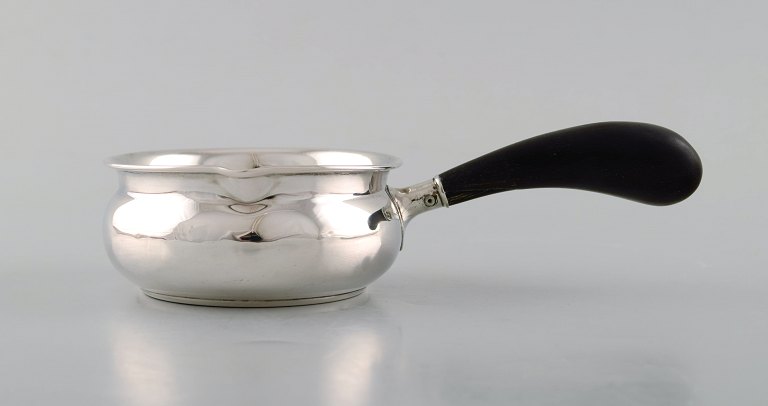 Danish silversmith. Butter pot in silver (830) with ebony handle. Dated 1947.