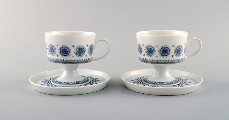 Tapio Wirkkala for Rosenthal. Two "Ice Blossom" coffee cups with saucers. 1980