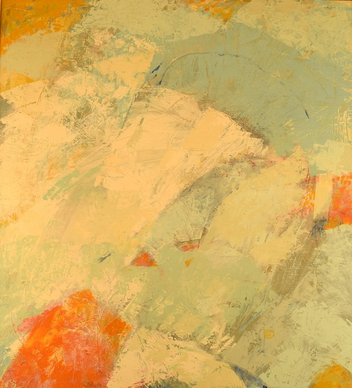 Unknown artist. Modernist composition. Oil on canvas. Dated 1999.