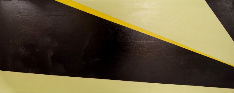 Karl Brücher Henriksen (1891-1976), Danmark. Konkret komposition, olie på lærred. Ca. 1970.