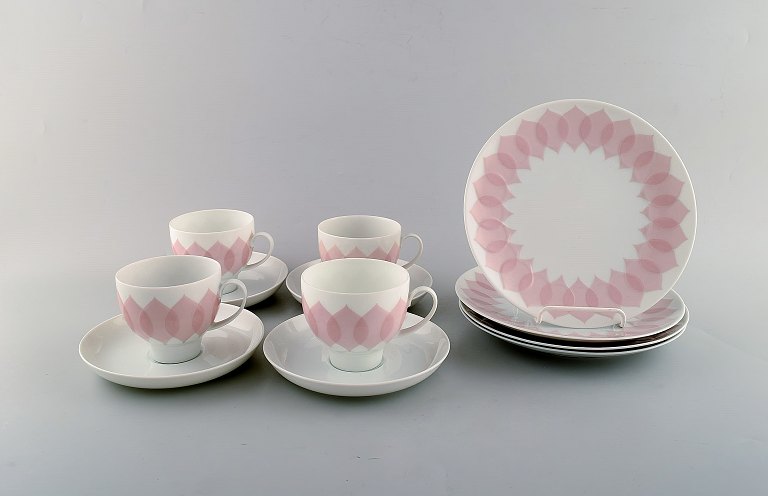 Bjørn Wiinblad for Rosenthal. Fire personers rosa "Lotus" kaffeservice i porcelæn. 1980