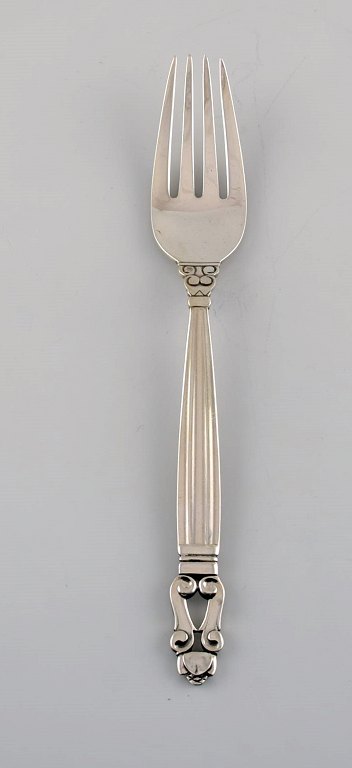 Georg Jensen Acorn dinner fork in sterling silver. Three pieces in stock.
