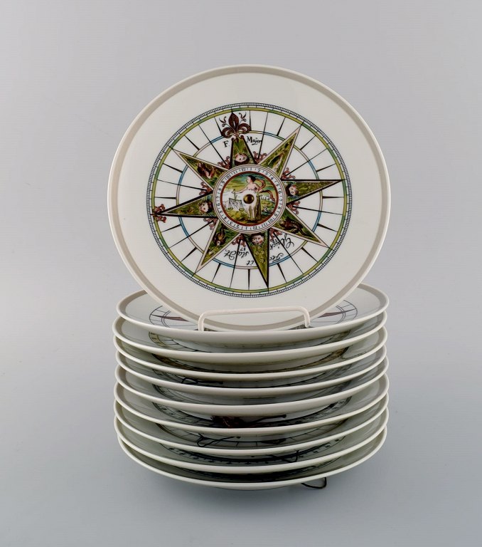 10 Royal Copenhagen decorative plates with compasses. 1970s.