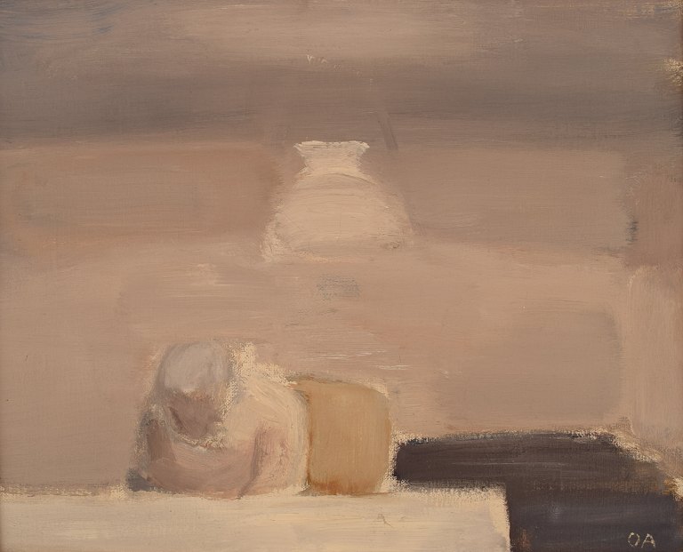 Olle Agnell (1923-2015), Sverige. Olie på lærred. Abstrakt komposition. 1960