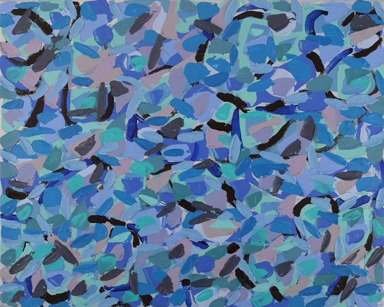 Ivy Lysdal, f 1937. Dansk keramiker og kunstmaler. Akryl på lærred. Abstrakt modernistisk maleri. Koloristisk palette. Dateret 2013.