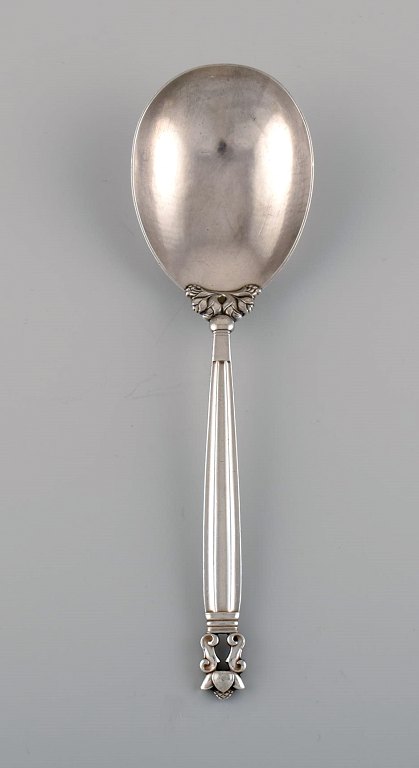 Georg Jensen Acorn serving spoon in sterling silver.