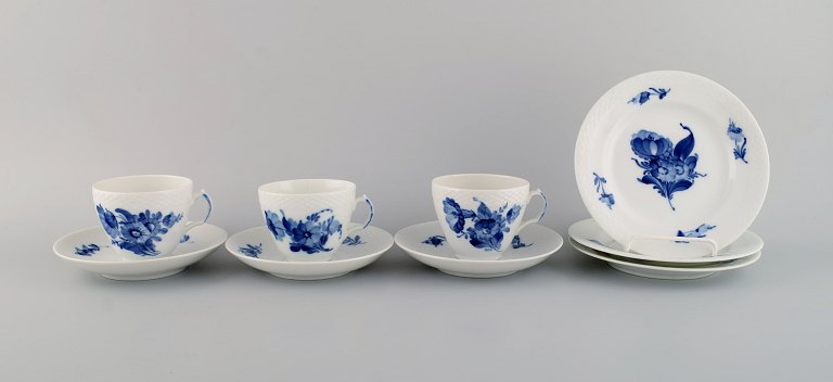 Royal Copenhagen Blue Flower Braided coffee service for three people.