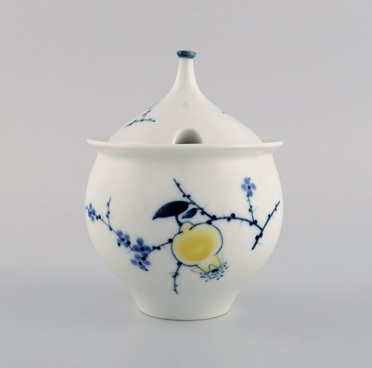 Johannes Hedegaard for Royal Copenhagen. Rare Rimmon sugar / jam bowl in hand-painted porcelain. Dated 1967. Model number 46/14835.