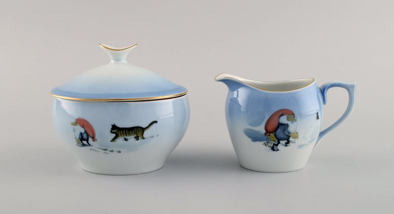 Harald Wiberg for Bing & Grøndahl. Christmas service. Sugar bowl and creamer.