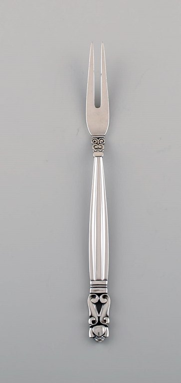 Georg Jensen Acorn cold meat fork in sterling silver.