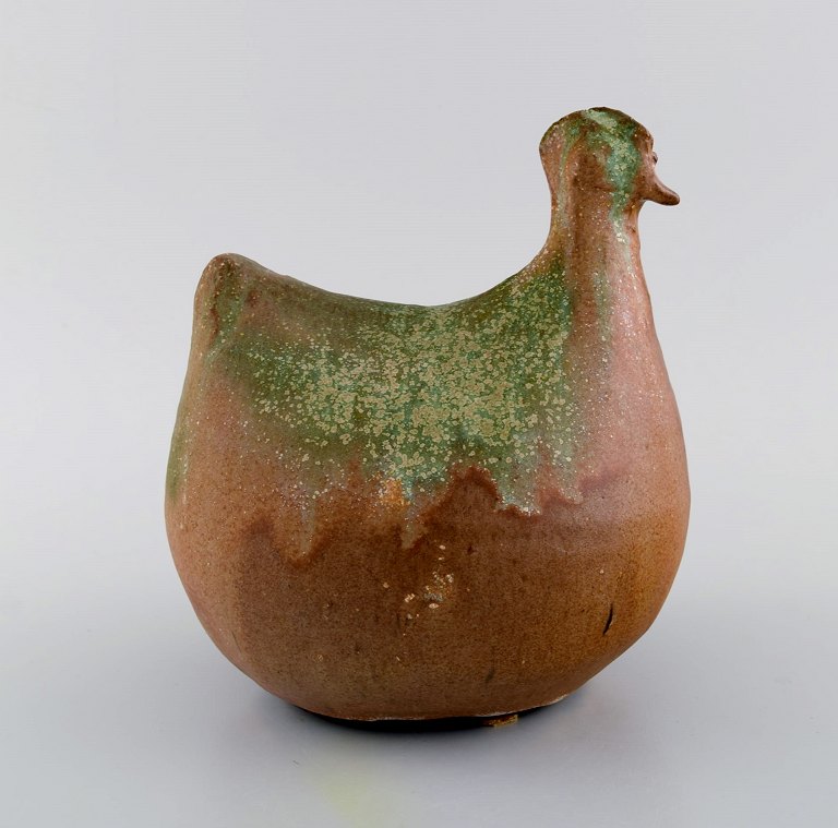 South African studio ceramist. Unique bird in glazed ceramics. Late 20th century.
