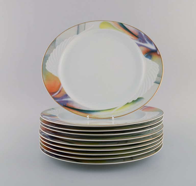 Paul Wunderlich for Rosenthal. 10 Mythos porcelain dinner plates. 1980s / 90s.