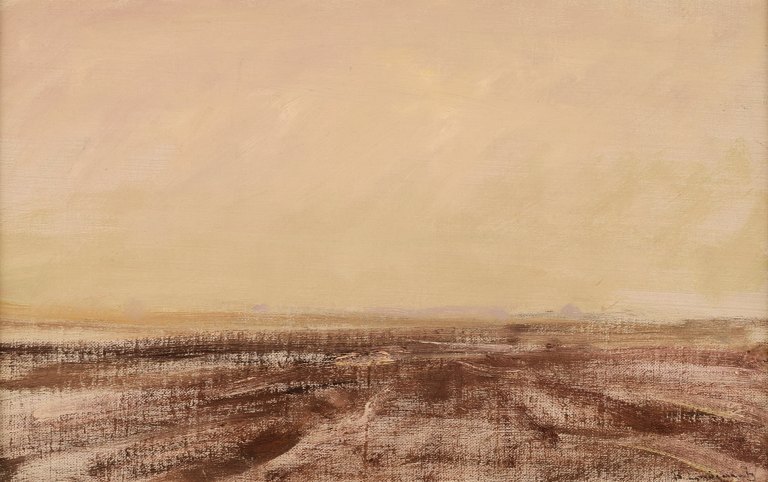 Bertil Lindecrantz (1926-1997), Sverige. Olie på lærred. Modernistisk landskab. 1960