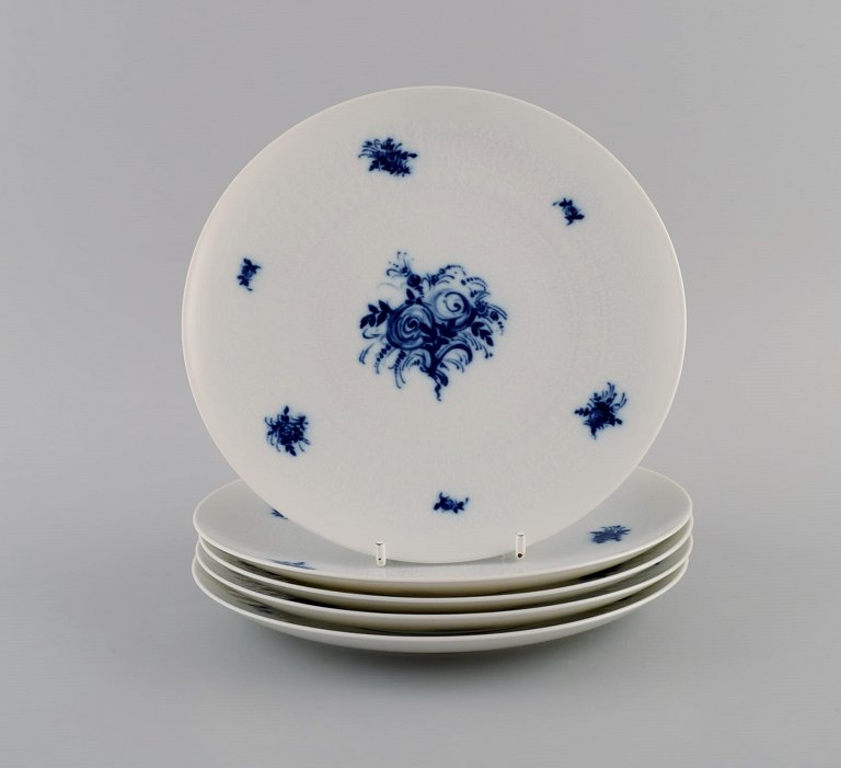 Bjørn Wiinblad for Rosenthal. Fem Romanze Blå Blomst porcelænstallerkener. 1960