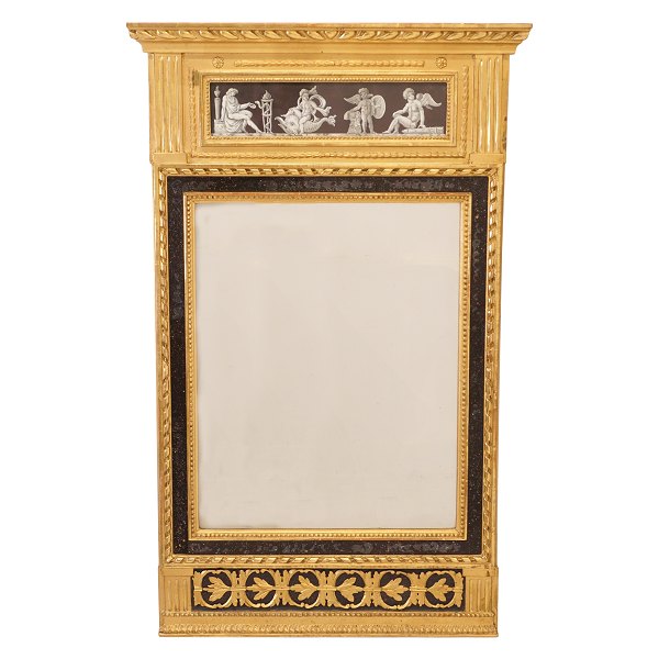 Late Gustavian gilt fireplace mirror. Sweden circa 1780-1800. 113x65cm